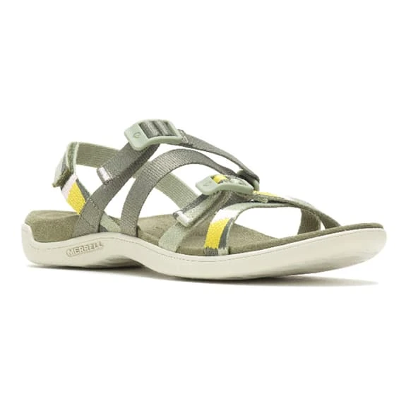 Merrell District 3 Backstrap Web Sandals Khaki Green White Yellow Women 1 Merrell District 3 Backstrap Web Sandals Khaki Green White Yellow Women