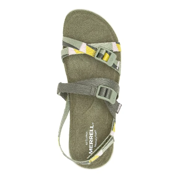 Merrell District 3 Backstrap Web Sandals Khaki Green White Yellow Women 2 Merrell District 3 Backstrap Web Sandals Khaki Green White Yellow Women - Image 2