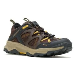 Merrell Speed Strike Leather Sieve Sandals Black Yellow Brown